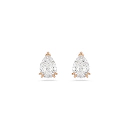 Swarovski Stilla Rose Gold Tone Zirconia Pear Shaped Stud Earrings