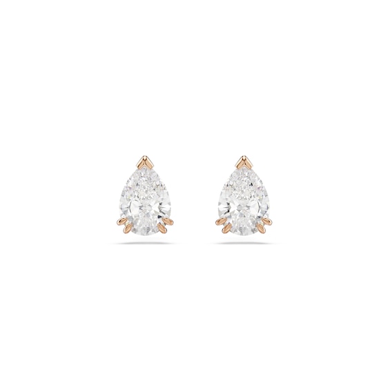 Swarovski Stilla Rose Gold Tone Zirconia Pear Shaped Stud Ea