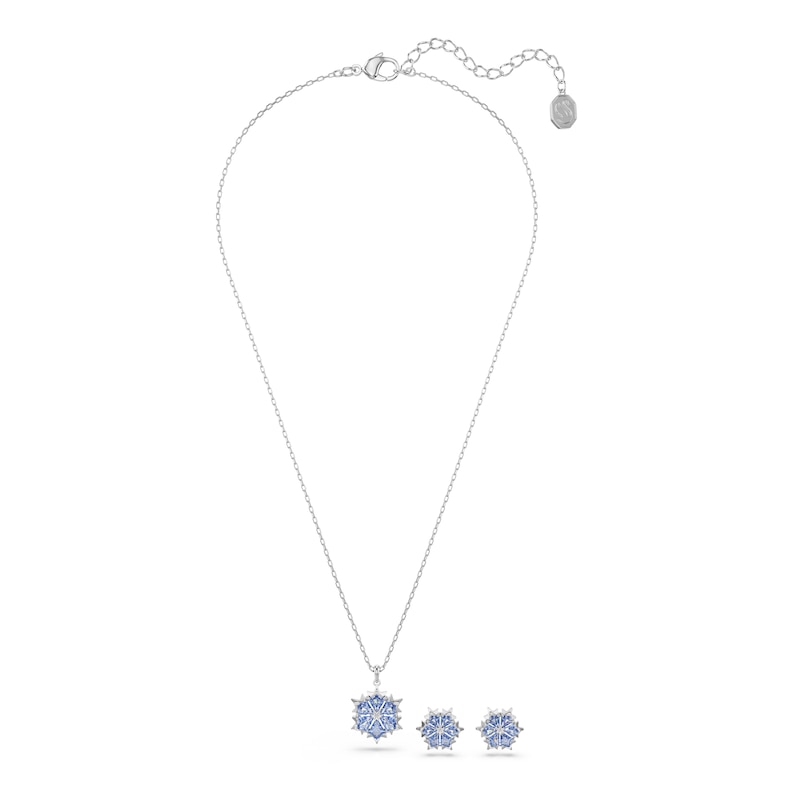 Main Image 2 of Swarovski Magic Silver Tone & Blue Zirconia Snowflake Jewellery Set