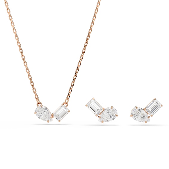 Women's Swarovski Mesmera Rose Gold Tone Zirconia Jewellery Set
