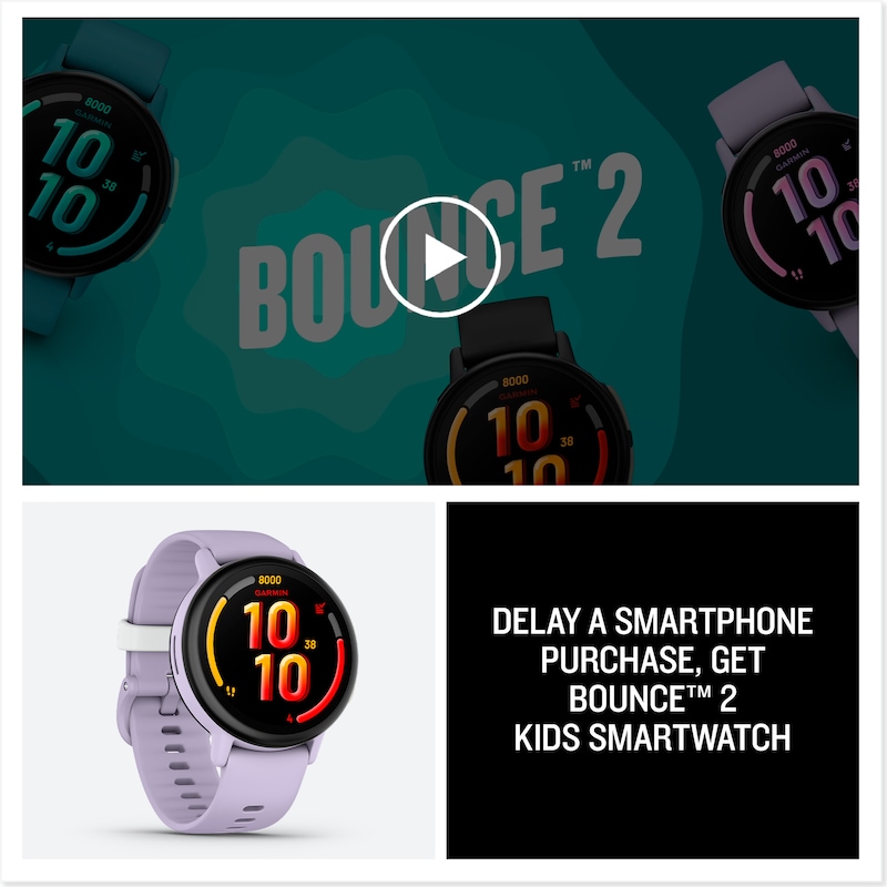 Main Image 7 of Garmin Bounce 2 Children's Light Purple Silicone Strap Smartwatch