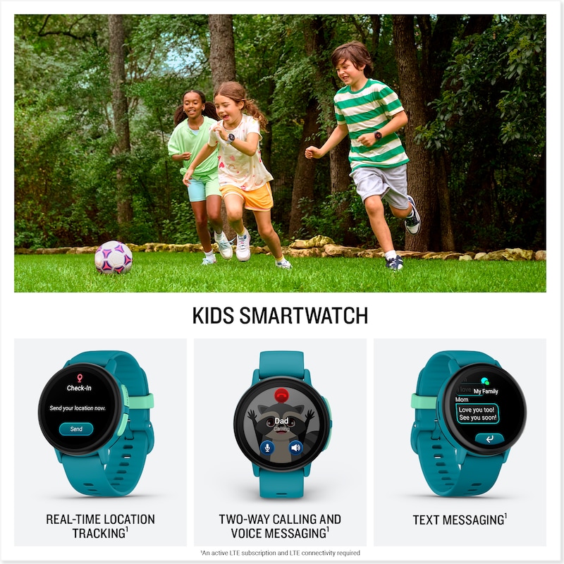 Main Image 3 of Garmin Bounce 2 Children's Turquoise Silicone Strap Smartwatch