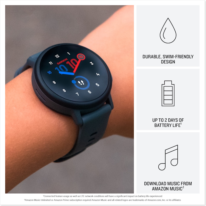 Main Image 4 of Garmin Bounce 2 Children's Turquoise Silicone Strap Smartwatch