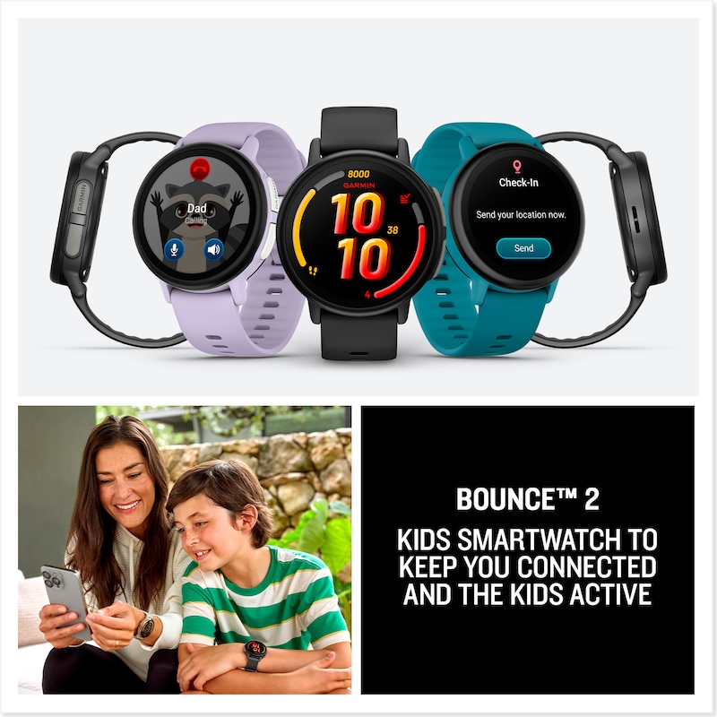 Main Image 7 of Garmin Bounce 2 Children's Turquoise Silicone Strap Smartwatch