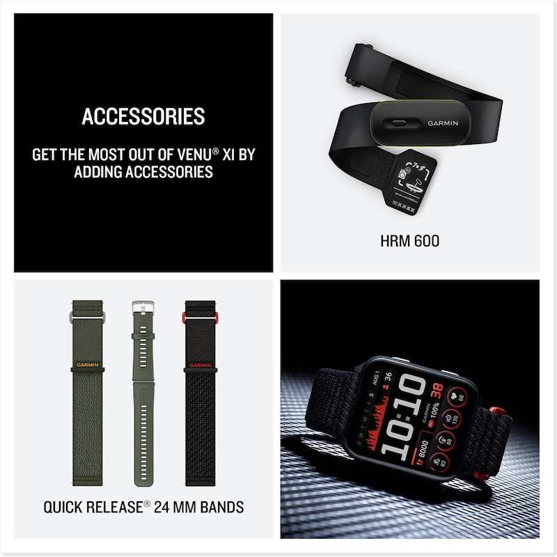 Main Image 6 of Garmin Venu® X1  AMOLED Display Black Nylon Strap Watch