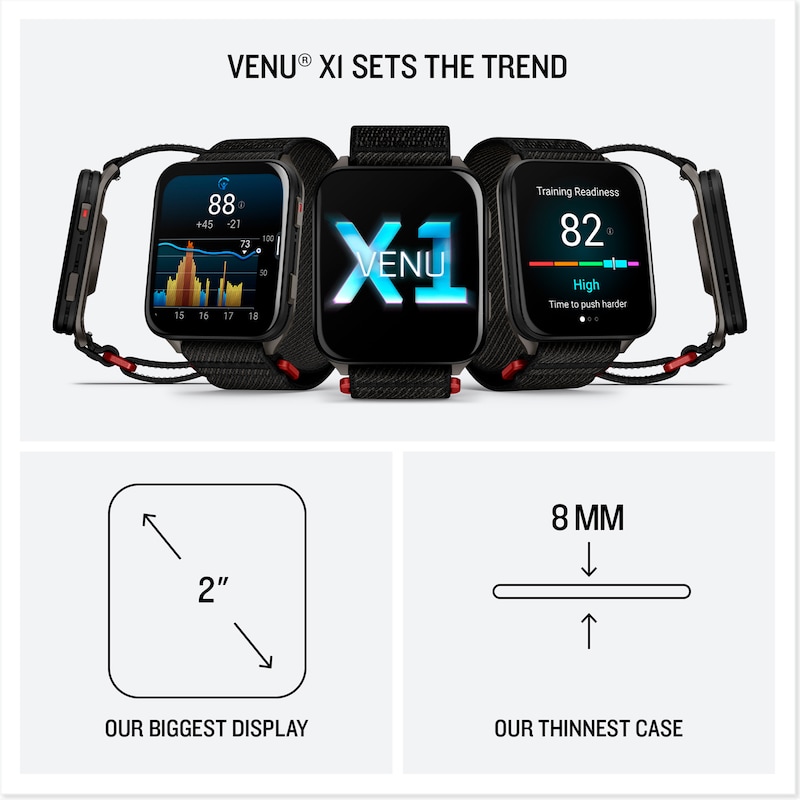 Main Image 7 of Garmin Venu® X1, AMOLED Display Moss Nylon Strap Watch