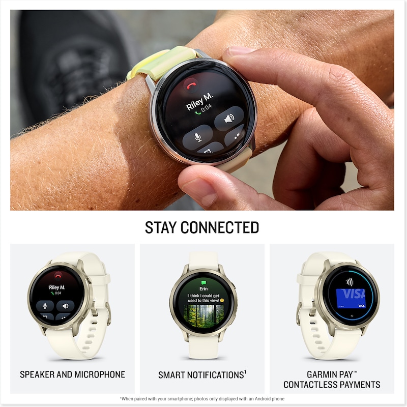 Main Image 4 of Garmin Venu 4 Multi-Colour 45mm Display Lunar Gold Bezel and Light Sand Leather Strap Watch