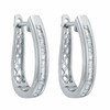 Thumbnail Image 0 of 9ct White Gold 0.33ct Baguette Cut Diamond Hoop Earrings