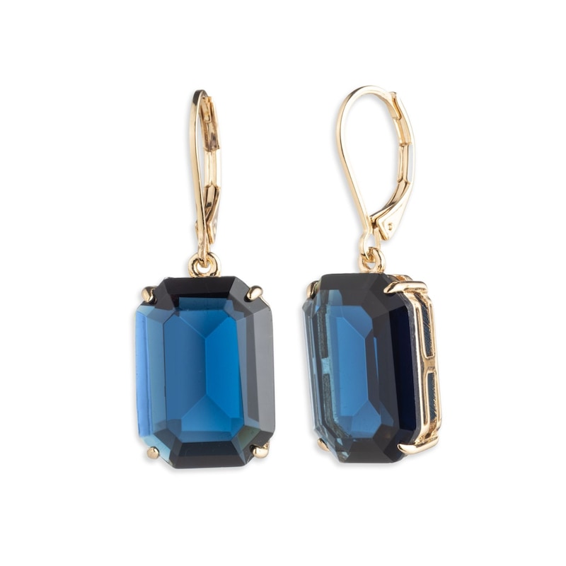 Main Image 1 of Lauren Ralph Lauren Gold Tone & Dark Indigo Drop Earrings