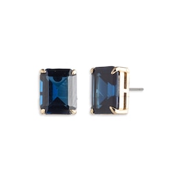 Lauren Ralph Lauren Gold Tone & Dark Indigo Stud Earrings