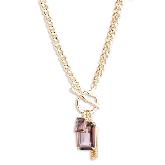 Lauren Ralph Lauren Gold Tone and Antique Pink Toggle Pendan