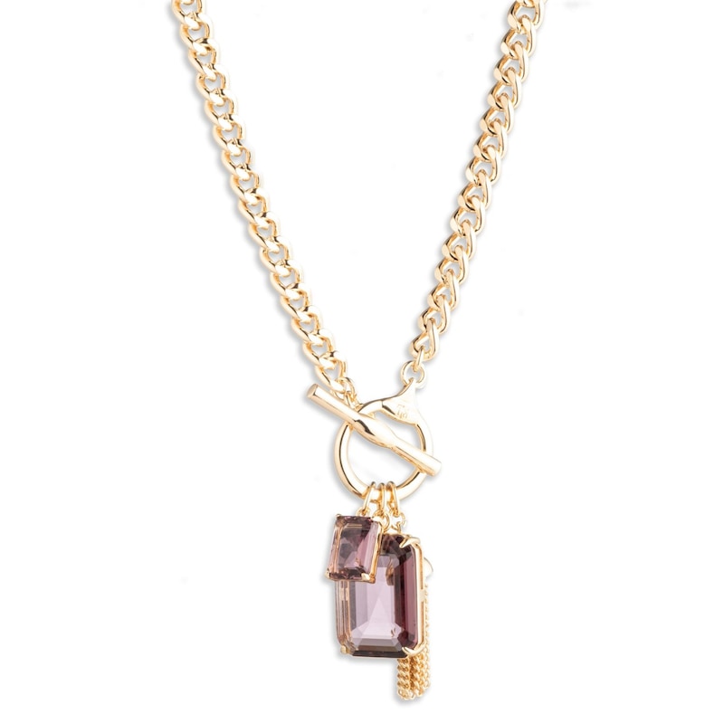 Main Image 1 of Lauren Ralph Lauren Gold Tone & Antique Pink Toggle Pendant