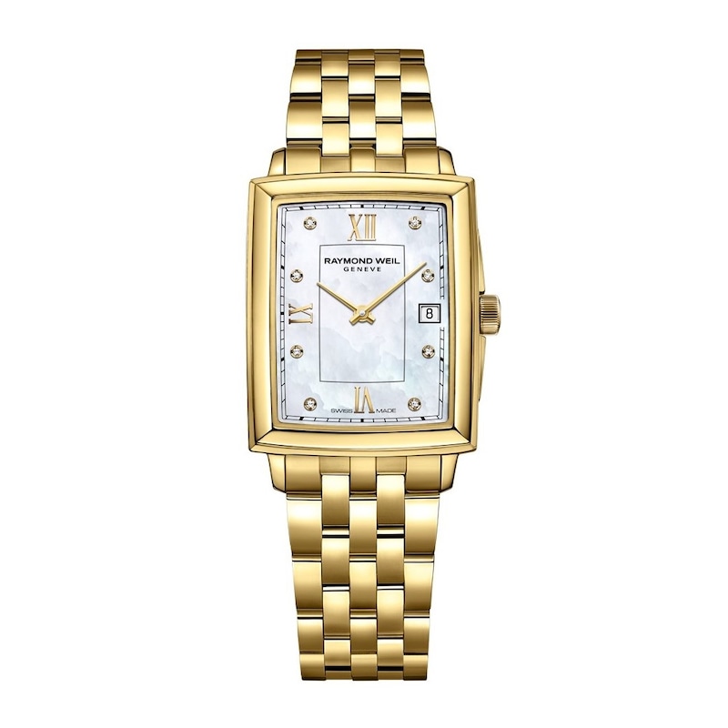 Main Image 1 of Raymond Weil Toccata Square Mother Of Pearl Diamond Dial & Gold Tone Watch