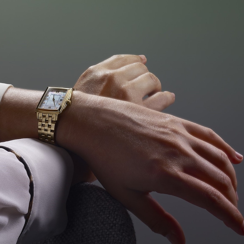 Main Image 4 of Raymond Weil Toccata Square Mother Of Pearl Diamond Dial & Gold Tone Watch