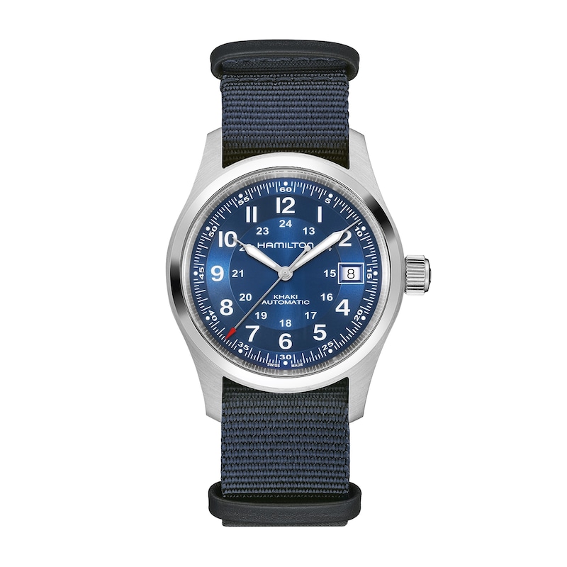 Main Image 1 of Hamilton Khaki Field Automatic 38mm Blue Textile Strap Watch