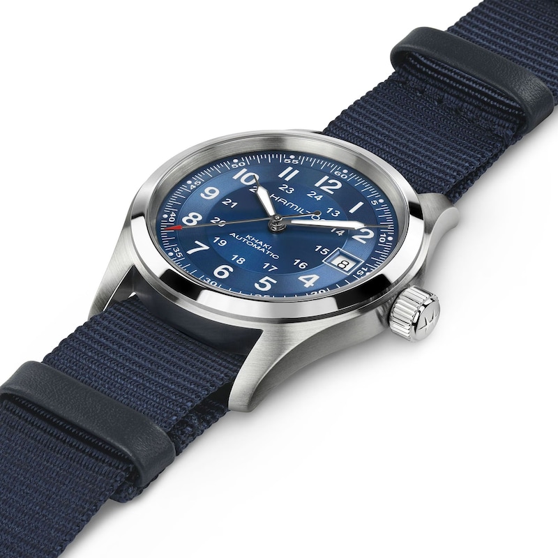 Main Image 2 of Hamilton Khaki Field Automatic 38mm Blue Textile Strap Watch