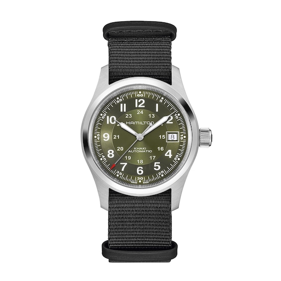 Men's Hamilton Khaki Field Automatic 38Mm Black Textile Strap Watch