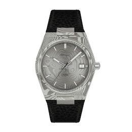 Tissot PRX 38mm Marble Stainless Steel & Black Leather Strap Watch