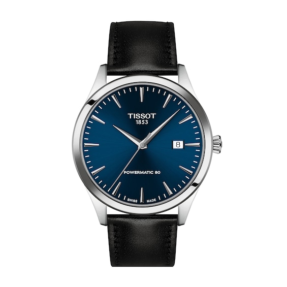 Men's Tissot Classic Dream 40Mm Blue Dial & Black Leather Strap Watch