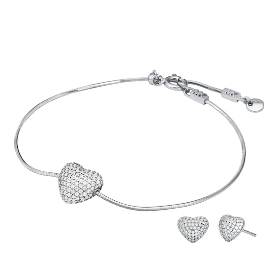 Michael Kors Sterling Silver and Cubic Zirconia Pave Heart B