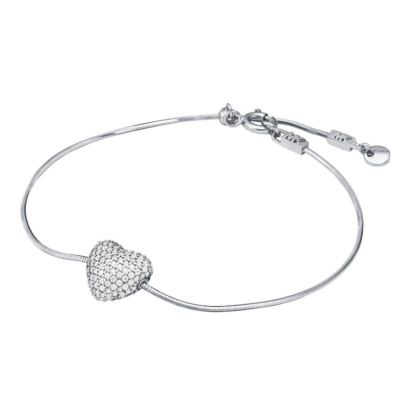 Main Image 2 of Michael Kors Sterling Silver & Cubic Zirconia Pavé Heart Bracelet & Earrings Set