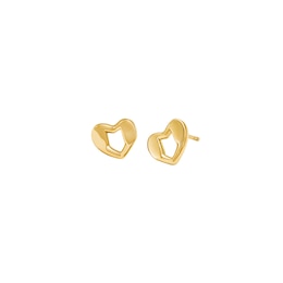Michael Kors 14ct Gold Plated Sterling Silver Open Heart Stud Earrings