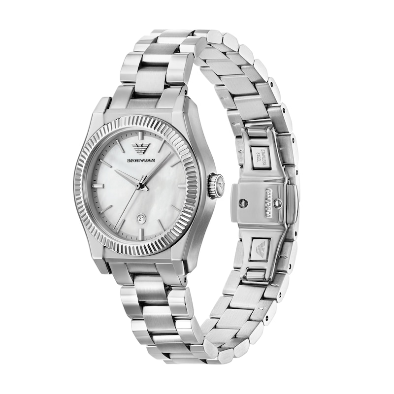 Main Image 3 of Emporio Armani Women's Mother Of Pearl Dial & Stainless Steel Watch