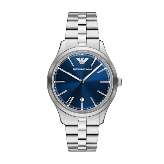 Men's Emporio Armani 41Mm Blue Dial & Stainless Steel Watch