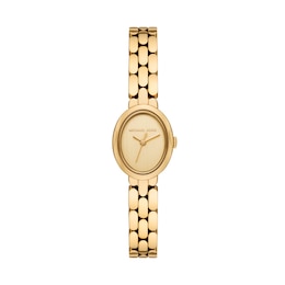 Michael Kors Maude 21mm Women's Gold Tone Oval Bracelet Watch