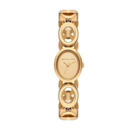 Michael Kors Maude 22mm Women's Gold Tone Oval Link Bracelet Watch