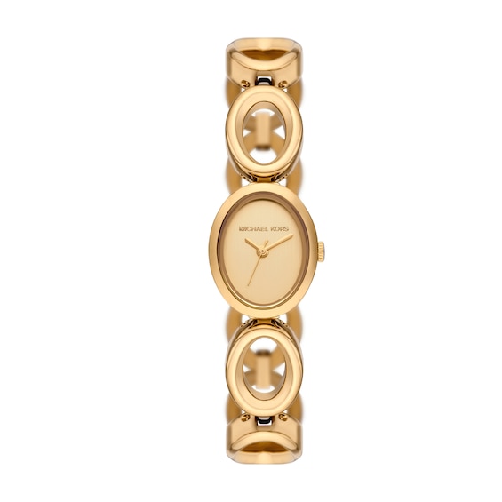 Women's Michael Kors Maude 22Mm Gold Tone Oval Link Bracelet Watch