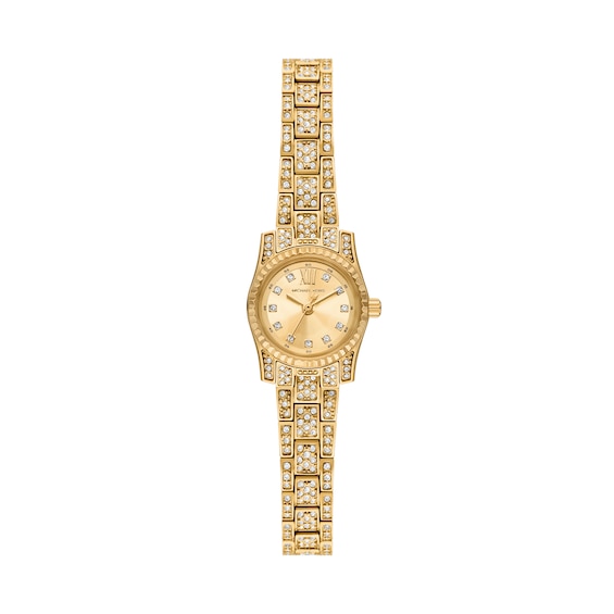 Women's Michael Kors Lexington 19Mm Pavé Gold Tone Watch