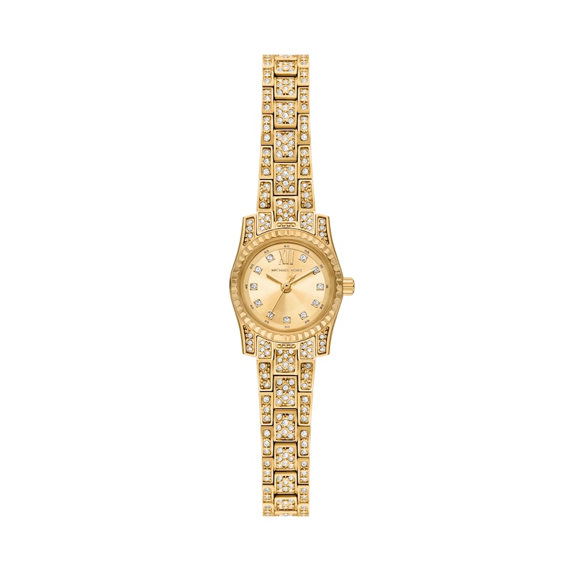 Main Image 1 of Michael Kors Lexington 19mm Pavé Women's Gold Tone Watch