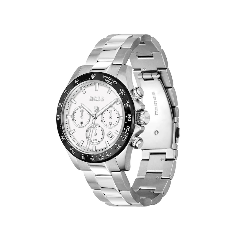 Main Image 3 of BOSS Hero 43mm Chronograph White Dial & Stainless Steel Bracelet watch