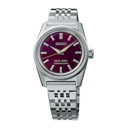 King Seiko KSK 6R Preppy Burgundy Dial & Stainless Steel Watch