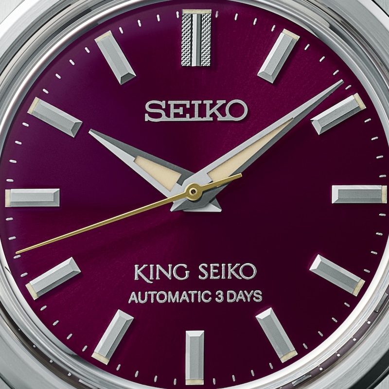 Main Image 4 of King Seiko KSK 6R Preppy Burgundy Dial & Stainless Steel Watch