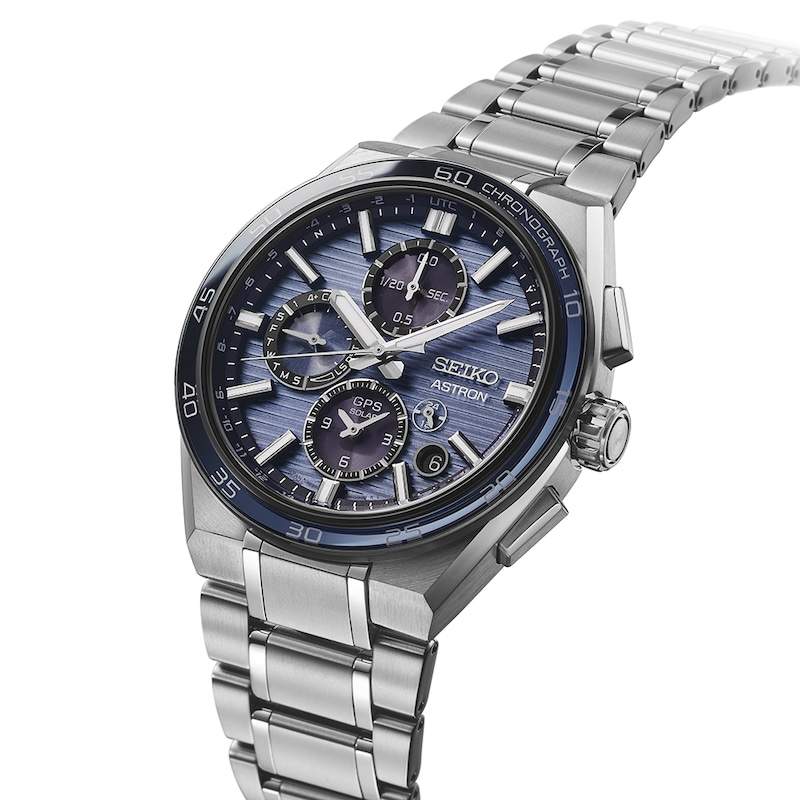 Main Image 2 of Seiko Astron GPS Solar Dual-Time Chronograph Slate Blue Dial & Titanium Watch