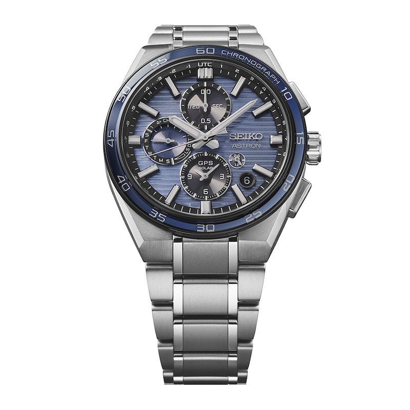 Main Image 3 of Seiko Astron GPS Solar Dual-Time Chronograph Slate Blue Dial & Titanium Watch