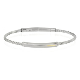 Men's Stainless Steel & 18ct Yellow Gold Plated Accent Bracelet