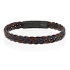 Thumbnail Image 1 of Men's Black & Brown Leather PVD Stainless Steel Plaited Magnetic Bracelet