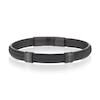 Thumbnail Image 1 of Men's Black Leather Woven & PVD Stainless Steel Magnetic Bracelet