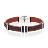 Thumbnail Image 1 of Men's Brown Leather Corded & Stainless Steel Bracelet