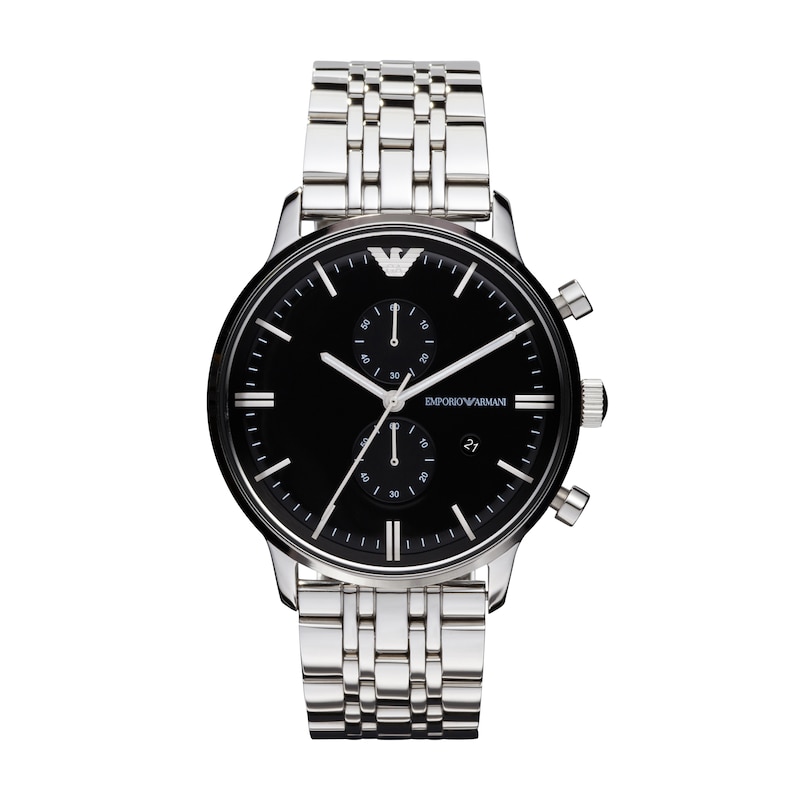 Main Image 1 of Emporio Armani Men's Chronograph Black Dial & Stainless Steel Watch