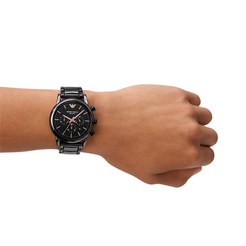 Main Image 4 of Emporio Armani 43mm Chronograph Black-Tone Ceramic Watch