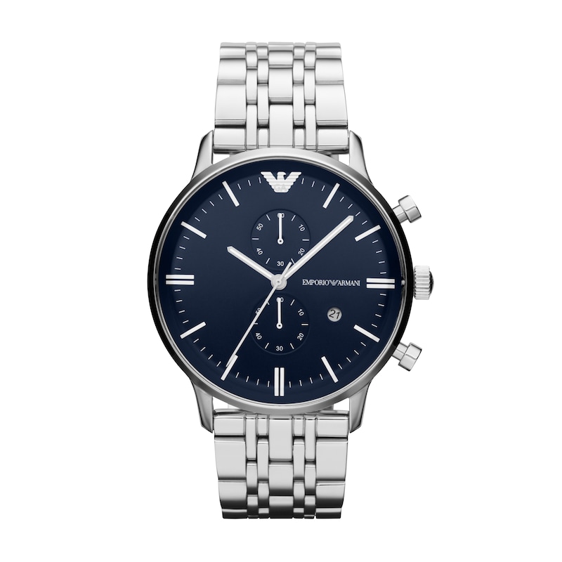 Main Image 1 of Emporio Armani Men's Chronograph Blue Dial & Stainless Steel Watch