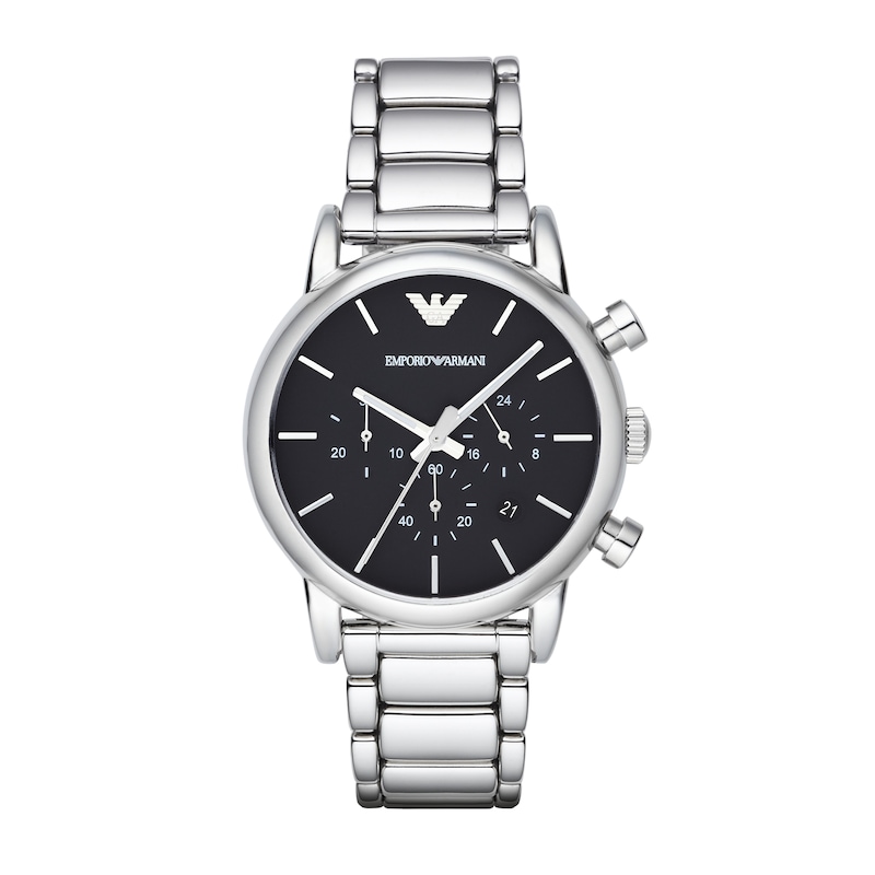 Main Image 1 of Emporio Armani 41mm Men's Chronograph Black Dial & Stainless Steel Watch