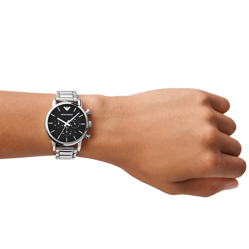 Main Image 4 of Emporio Armani 41mm Men's Chronograph Black Dial & Stainless Steel Watch