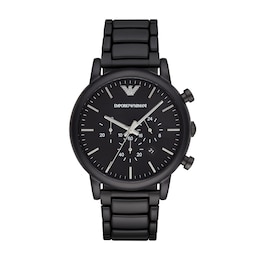 Emporio Armani 46mm Men's Chronograph Black-Tone Stainless Steel Watch