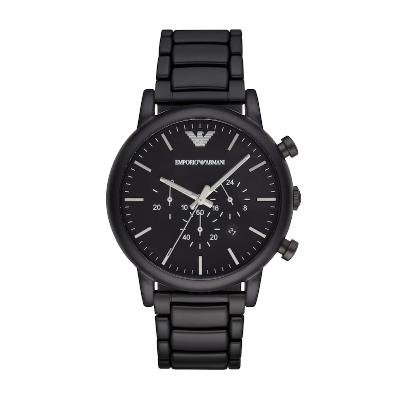 Main Image 1 of Emporio Armani 46mm Men's Chronograph Black-Tone Stainless Steel Watch