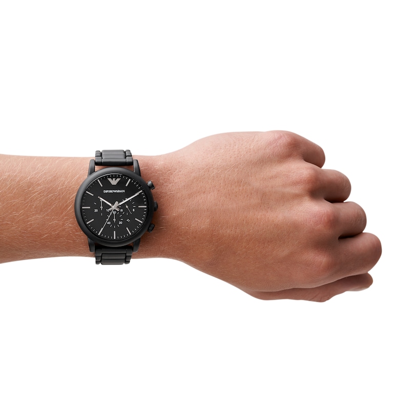 Main Image 4 of Emporio Armani 46mm Men's Chronograph Black-Tone Stainless Steel Watch